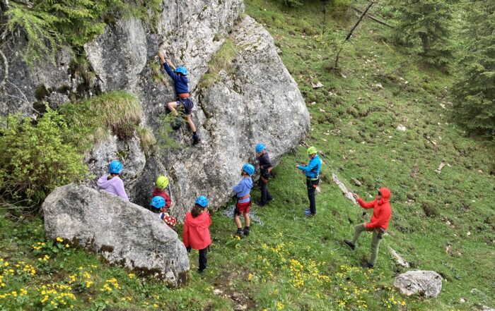 camp kids climbin'